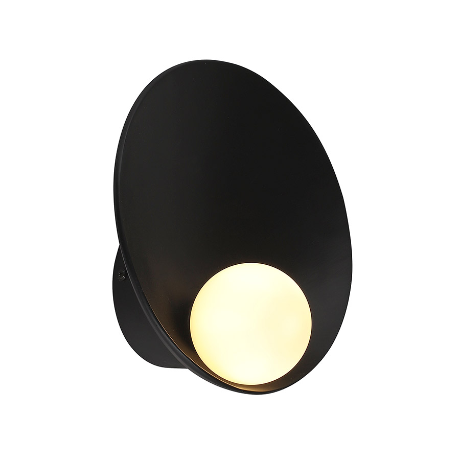 Aplique de pared led Eclipse negro 1 luz