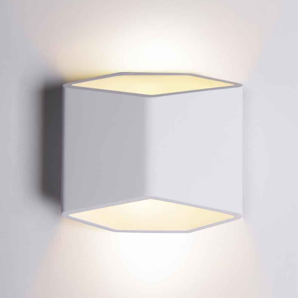 Lámpara de pared de gypsum Curvilinear para foco G9