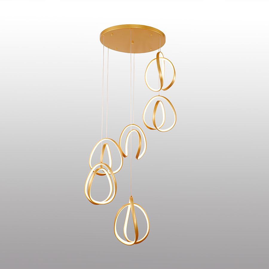 Lámpara led doble altura Rachel gold con luz cálida