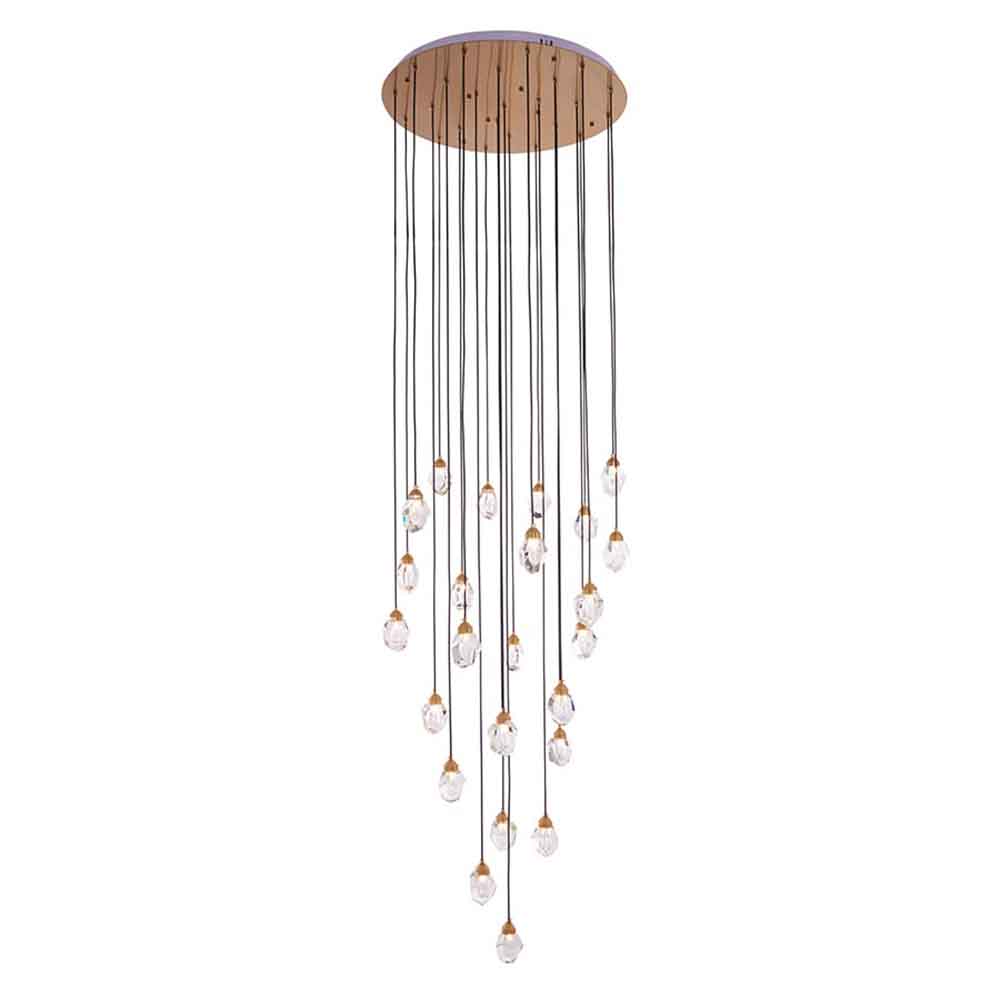 Lámpara doble altura Giulia de cristales 24 focos