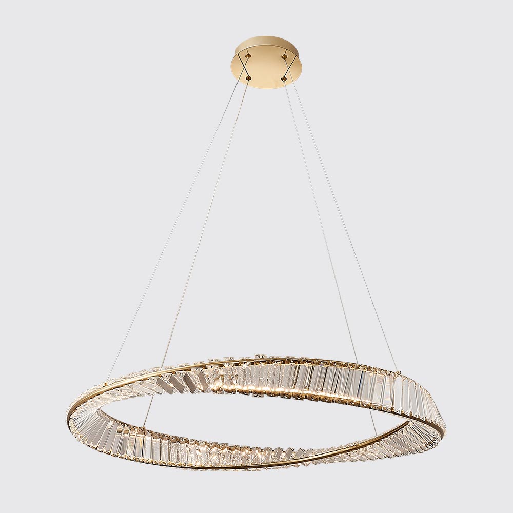 Lámpara colgante led Nadia con cristales 80 cm