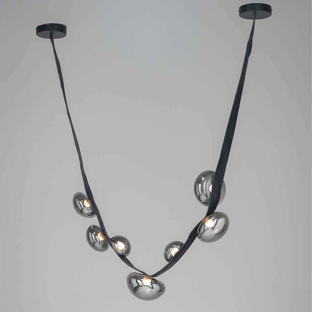 Lámpara led colgante de PU Agata 250 black