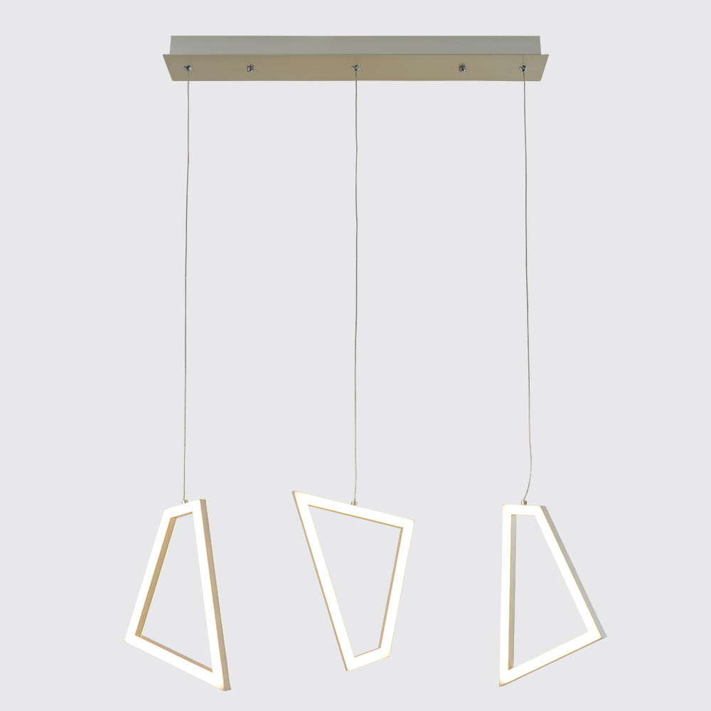 Lámpara led colgante Kelsey champagne con luz cálida