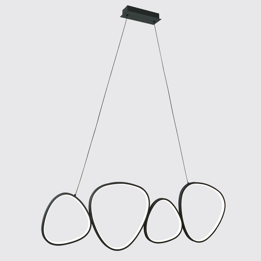 Lámpara led colgante Shapes nagra con luz cálida