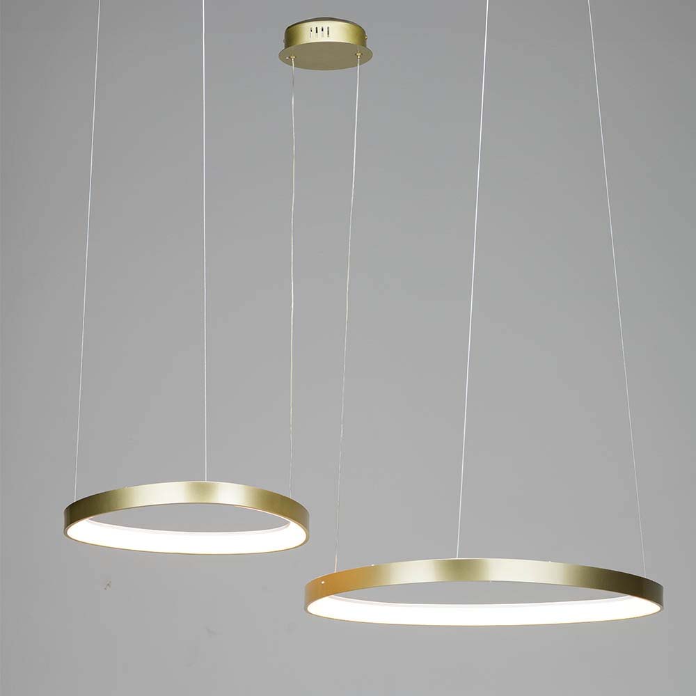 Lámpara led colgante Kanae gold con luz cálida