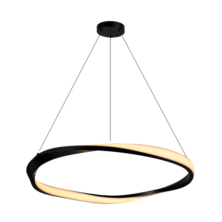 Lámpara led colgante Kazuki 80 black con luz cálida