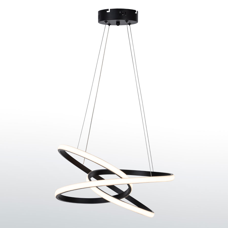 lampara led colgante bohn de aluminio negro luz cálida