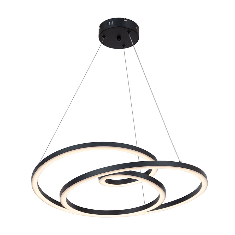 lampara led colgante macy aluminio negro