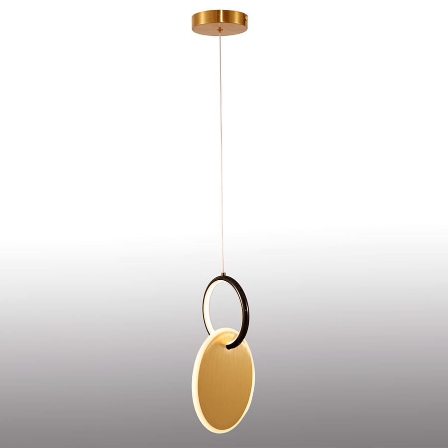 lampara led colgante armel metal dorado/negro