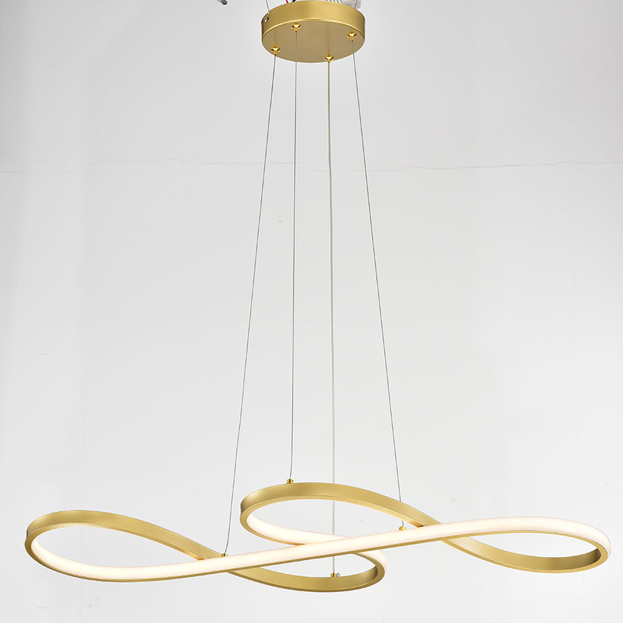 lampara led colgante symphony aluminio dorado