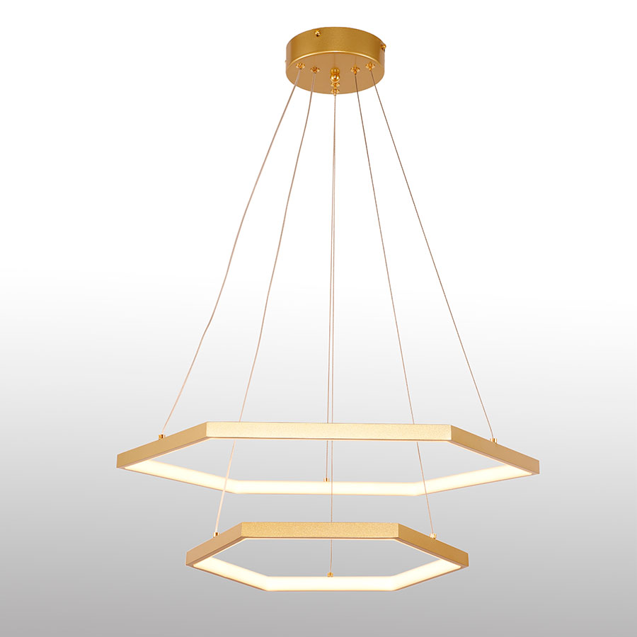 lampara led colgante wade aluminio dorado