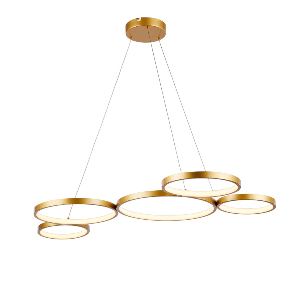 lampara led colgante brooks aluminio dorado