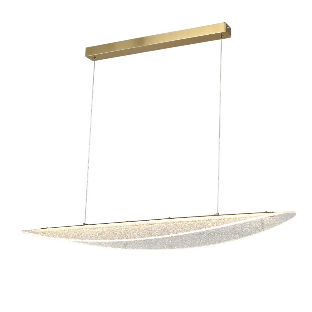 Lámpara led colgante Boone acrylic/brass con luz cálida