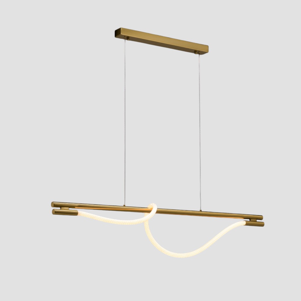 Lámpara colgante led Rope 120 gold con luz cálida