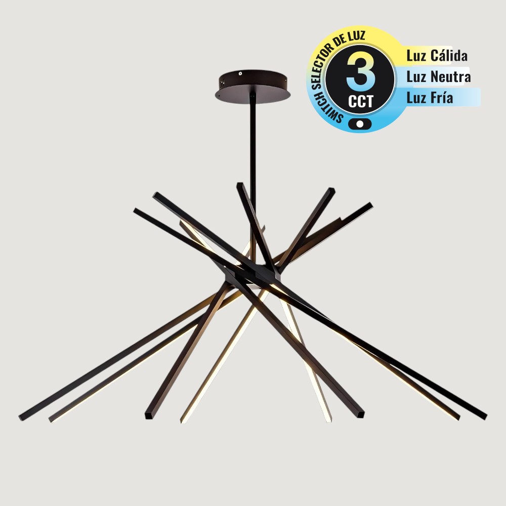Lámpara led colgante Sparkles black con 3CCT