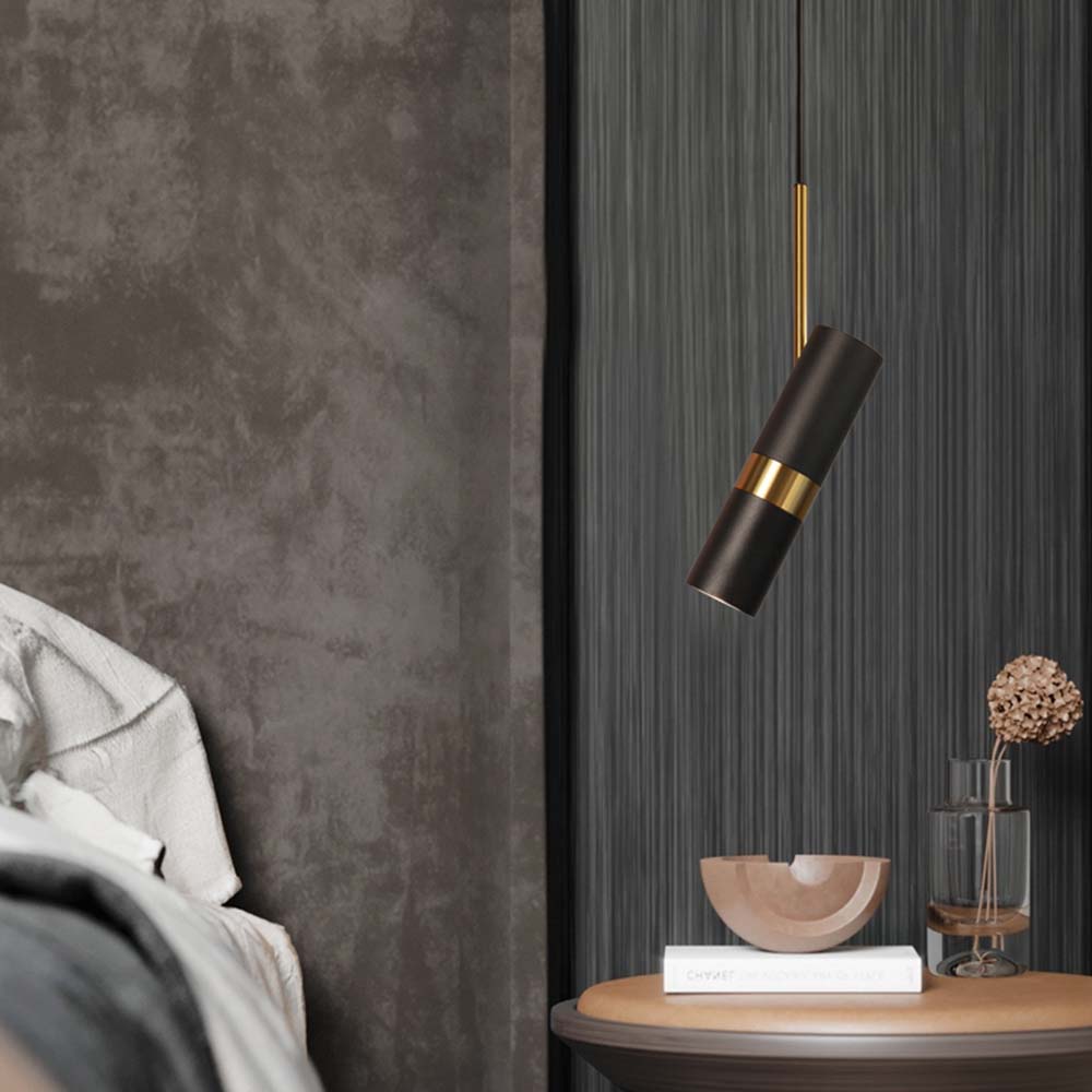 Lámpara led colgante dirigible Eugene black con luz cálida