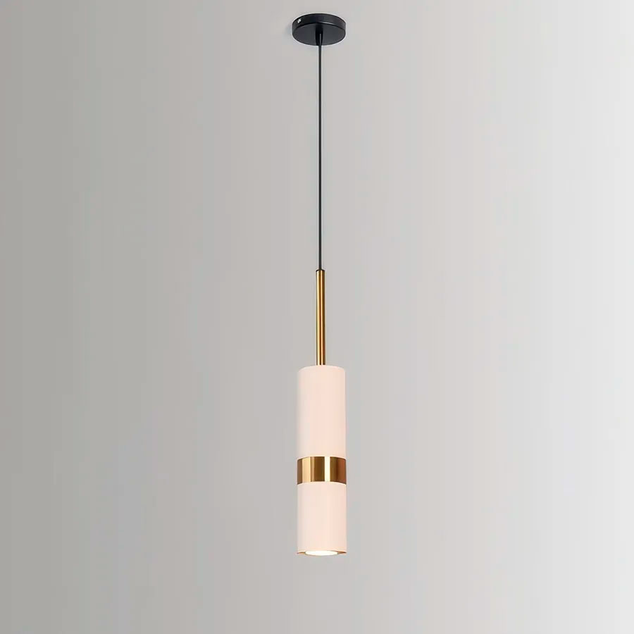 Lámpara led colgante tipo spot Eugene white/gold