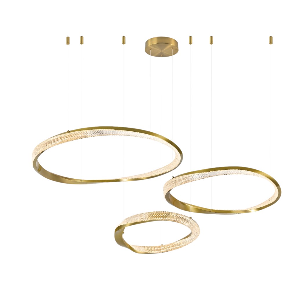 Lámpara led colgante Zion gold con luz cálida