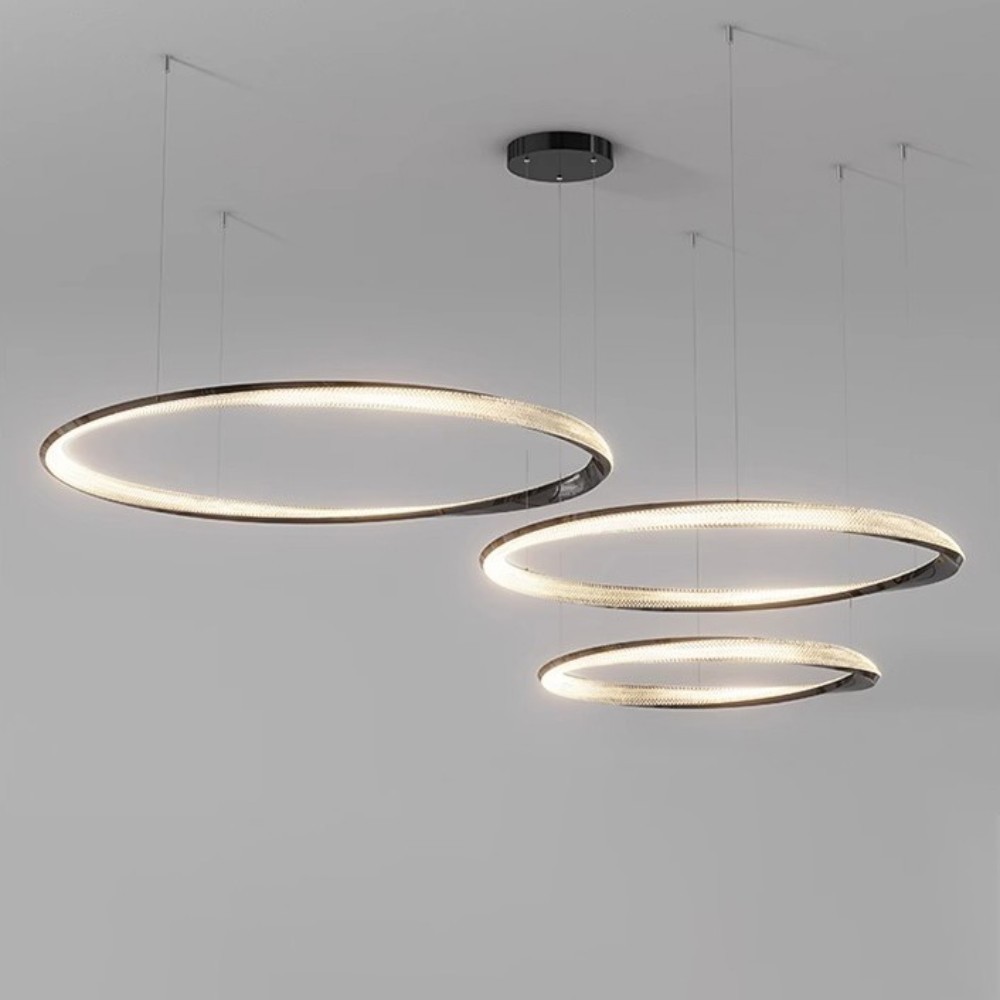 Lámpara led colgante Zion black con luz cálida