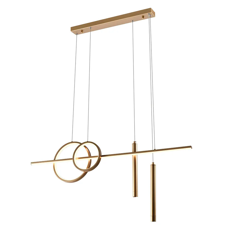 Lámpara led colgante Patrick dorada con luz cálida 33W