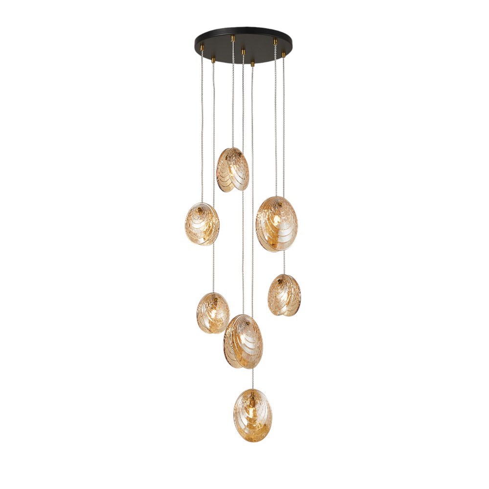 Lámpara colgante Scallops 7 luces